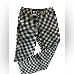 Talbots Black White Gingham Ankle Pants High Rise Slim Career Workwear 4